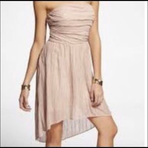NWT Express Strapless Dress with Sequins Shimmer Under Layer